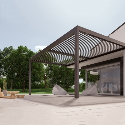 Electric Sunshade Roof Automation Gazebo Outdoor Waterproof Louvered Pergola