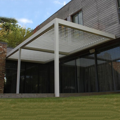 Outdoor Waterproof Garden Aluminum Patio Coverings Louvered Pergola Pavilion Gazebo