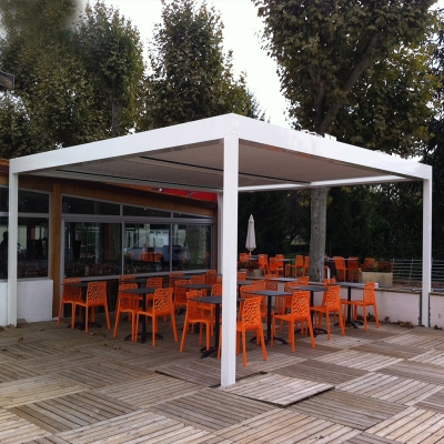 Rainproof Motorized Gazebo Aluminium Louvre Roof Garden Deck Pergola