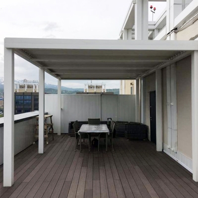 Super durable outdoor furniture motorized sun louver roof aluminum pergola