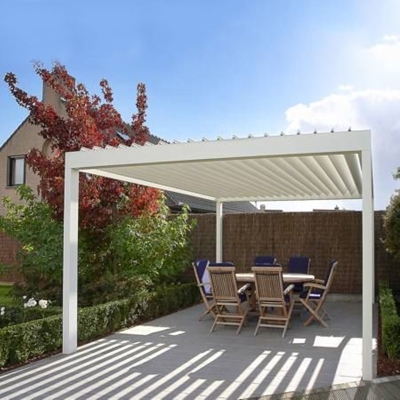 Patio outdoor living spaces aluminium louver roof awning manufacturers for balcony