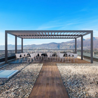 Bioclimatic waterproof louver roof system outdoor aluminum pergola for patio cover