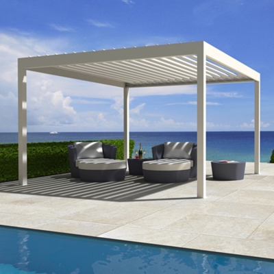 Motorized adjustable roof louver garden pavilion pergola aluminium slat