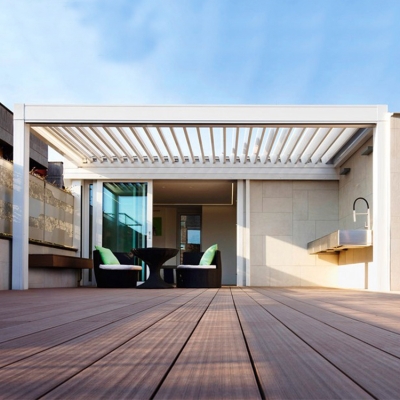 Remote control aluminium outdoor waterproof louver pergola patio roofing