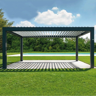 Motorized roof louver sunshine aluminum garden waterproof pergola