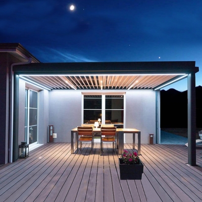 Waterproof easily assembled aluminium louvre garden pergola bioclimatic