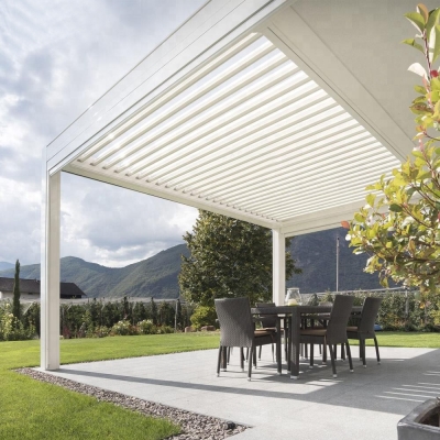 Motorised louver roof waterproof aluminum louvered pergola 4x3