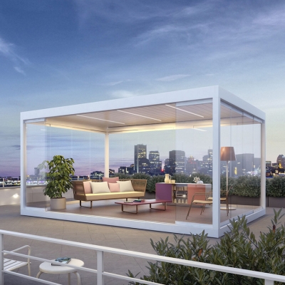 Custom patio louver roofing systems motorised aluminium pergola kit