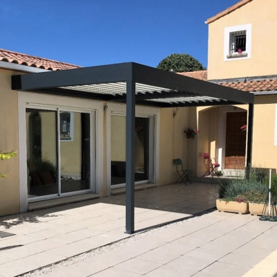 Balcony outdoor louvered bioclimatic motorized gazebo pergola