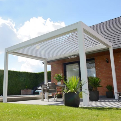 Waterproof electric outdoor pergola motorized aluminium louver roof