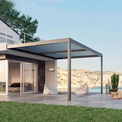 Easily assembled automatic opening roof electric aluminum patio roof pergola