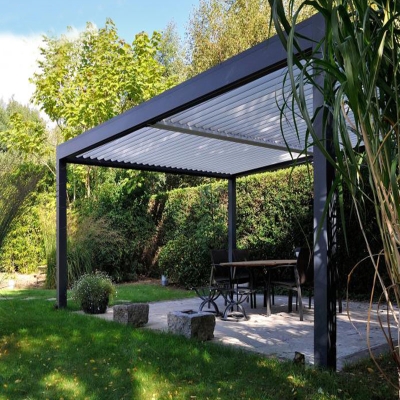 Aluminium patio roofing bioclimatic louvered roof pergola kits for gazebo area