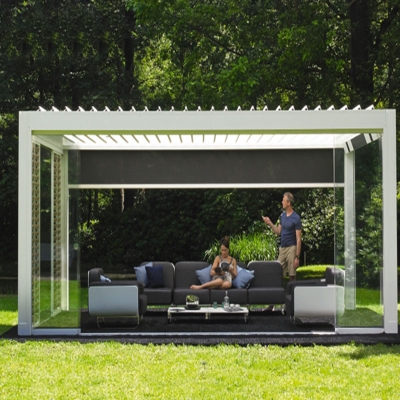 Opening and closing patio roof motorized outdoor aluminium louvre pergola