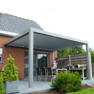 Motorised shutter sliding folding aluminum louver pergola gazebo