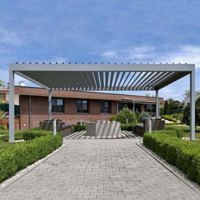 Motorised outdoor gazebo bioclimatic aluminum pergola roof