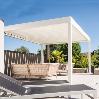 Customized outdoor sun shade motorized louvered aluminum pergola louvers