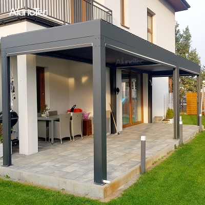 Stronger rainproof open and close louvre roof waterproof aluminum pergola