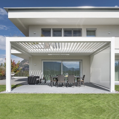 Aluminum roof louvre pergolux waterproof motorized sun louvered pergola