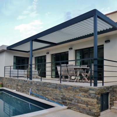 Patio cover aluminum louvre roof system motorized adjustable pergola louver