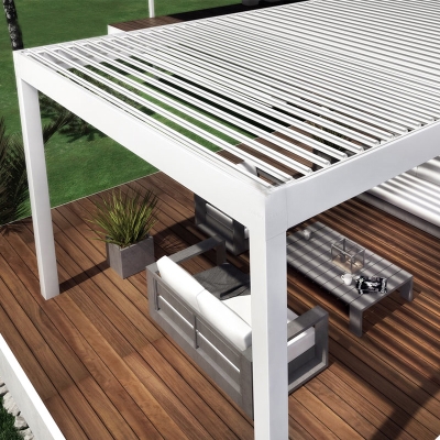Easily assembled modern motorized outdoor louver roof pergola aluminium