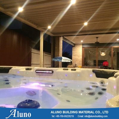 Modern automatic outdoor pergola louvered roof system