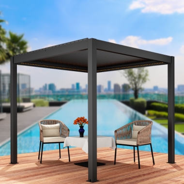 For Trading Companies Custom Colors Outdoor Space Gazebo With A Adjustable Louvered Pergolas