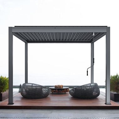 For Supermarket Aluminum Louvre Roof Garden Terrace Gazebo Decorative Ceiling Pergola Bioclimatique