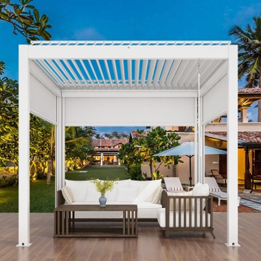 3x4m Manual Luxury Rainproof Louvered Patio Pergola Kit For Garden