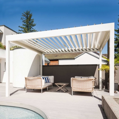 Aluminium Waterproof Outdoor Garden Opening Pergola Louver Roof