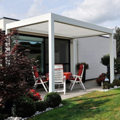 Metal Aluminium Outdoor Gazebo With Adjustable Louvres Roof