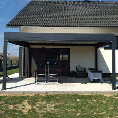 Modern bioclimatic roof louver outdoor shade pavilion pergola gazebo aluminium