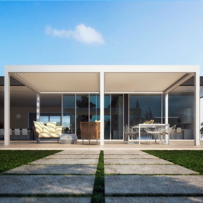 Eco- Friendly Waterproof Pergola Aluminum Slats With Electric System