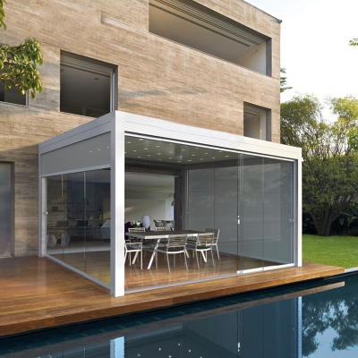 Powder coated awning garden canopy waterproof pergola roof bioclimatic